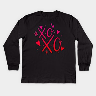 XOXO Tiny Hearts Valentine's Day Kids Long Sleeve T-Shirt